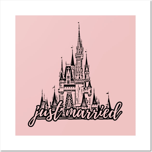 Just Married Magic Castle Millennial Pink Wall Art by FandomTrading